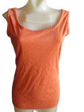 True Vintage Women's Tank Small Single Stitch Top Orange 1970's USA  Cotton
